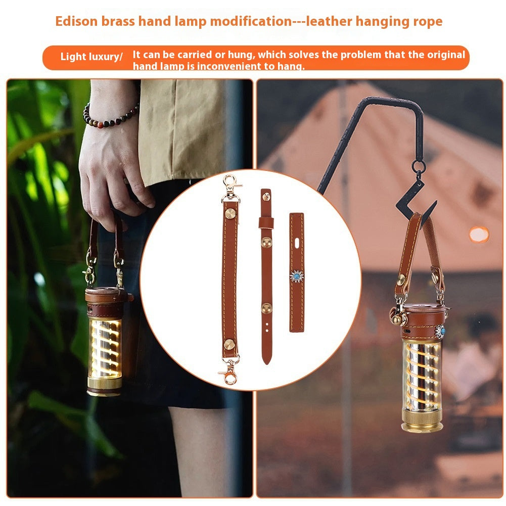 Leather Hang Rope 3-piece Lantern