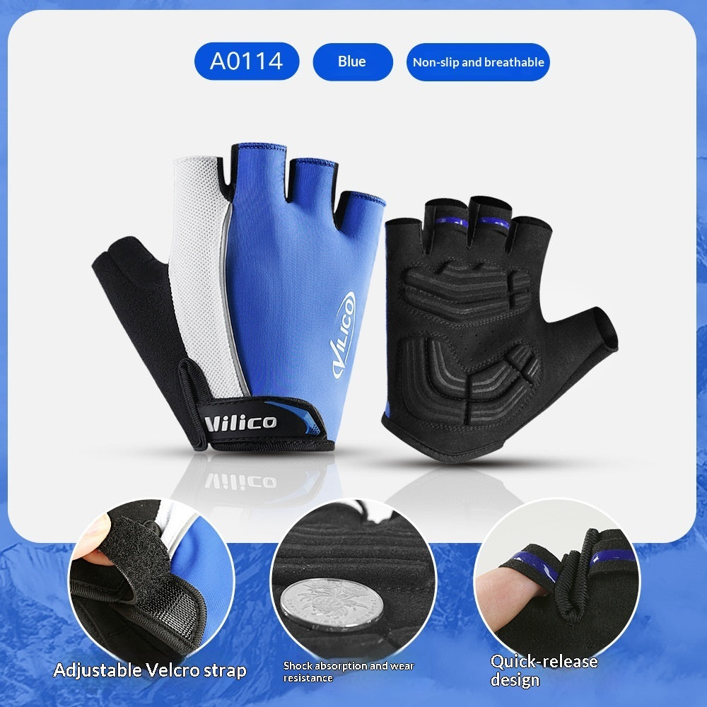 Anti-slip Unisex Road Bike Half-finger Gloves