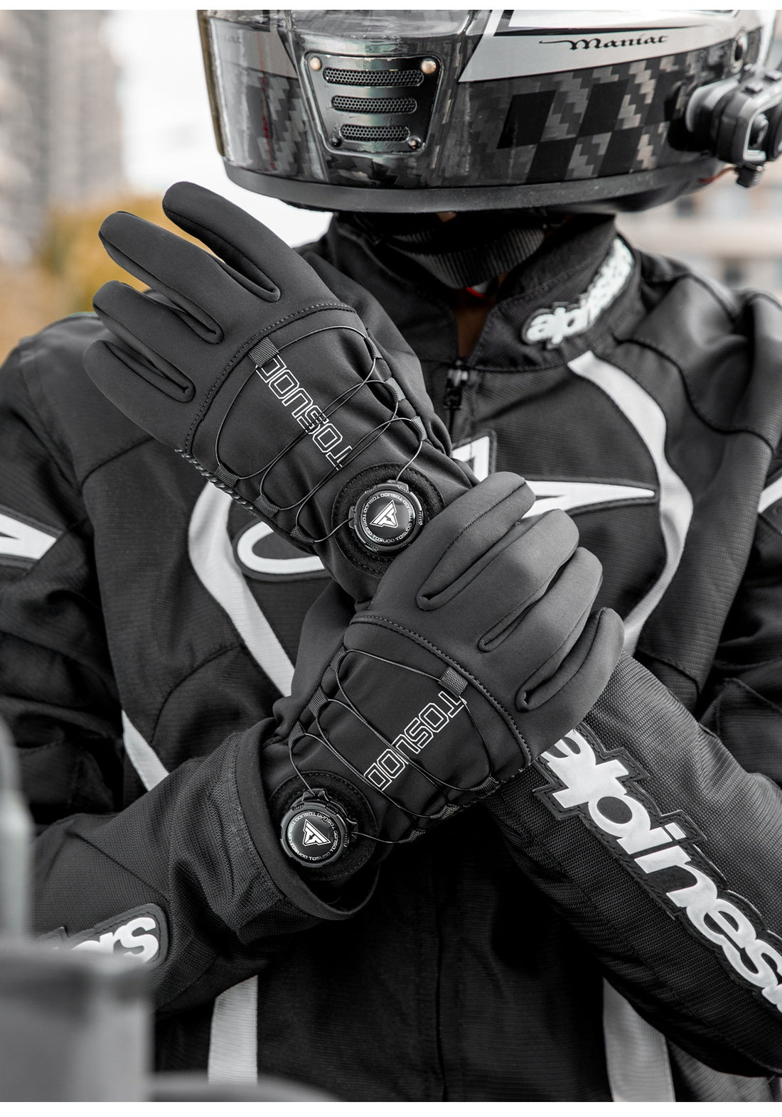 Electric Bike Long Finger Riding Gloves