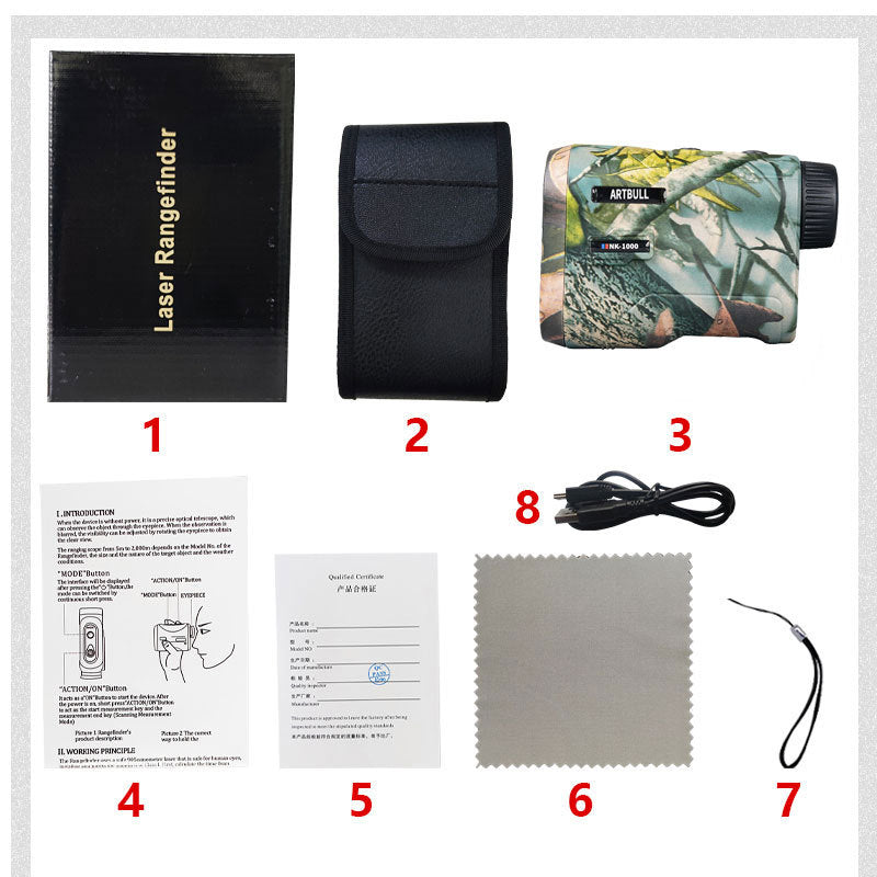 Camouflage Golf Rangefinder Hunting Charging Telescope