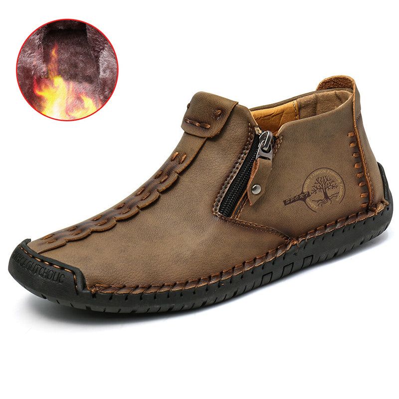 Men Ankle Zipper Outdoor Hiking Shoes