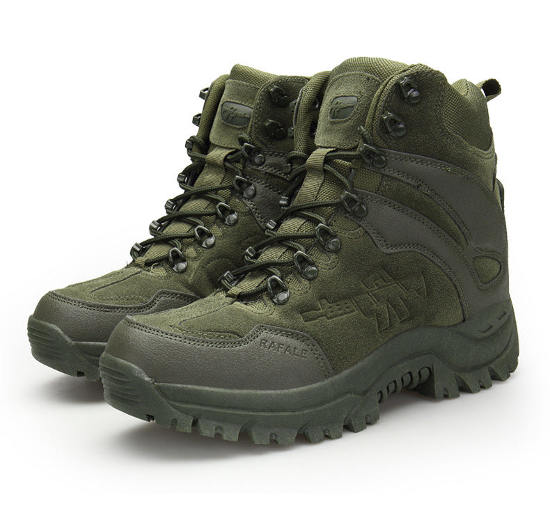 Men's Sand Color High-top Hiking Boots
