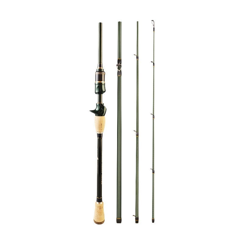 Carbon Spinning Rod With Pistol Grip  Portable Sectioned Fishing