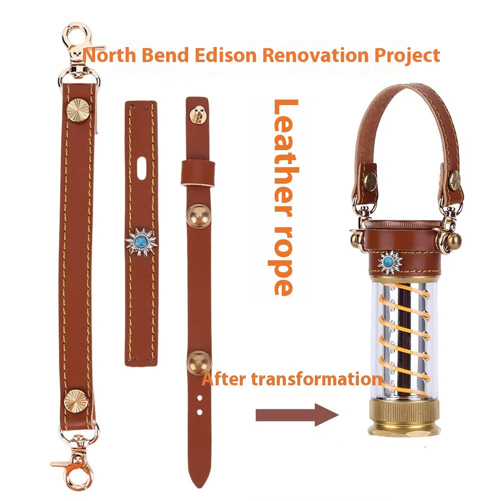 Leather Hang Rope 3-piece Lantern