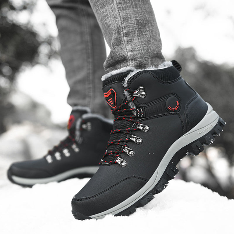 Plush Ankle Boots Hiking Lace-up Shoes