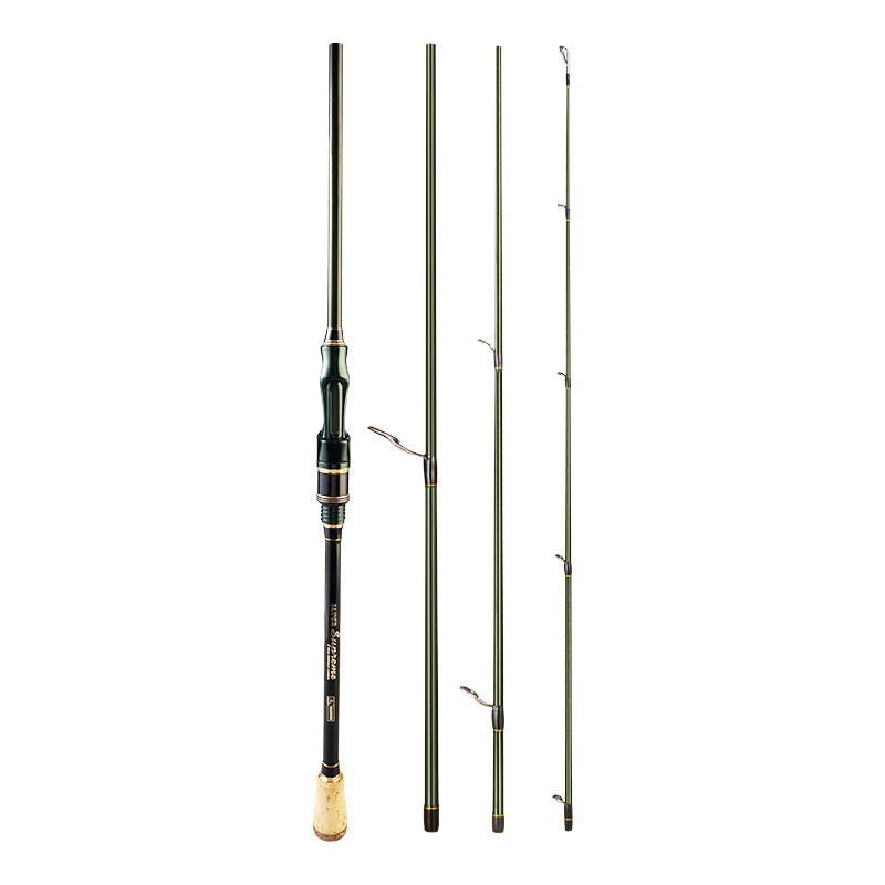 Carbon Spinning Rod With Pistol Grip  Portable Sectioned Fishing