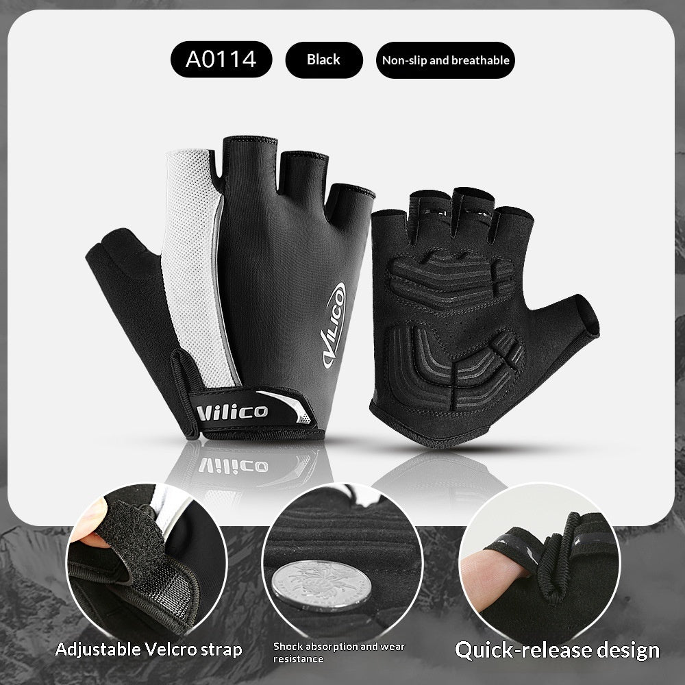 Anti-slip Unisex Road Bike Half-finger Gloves