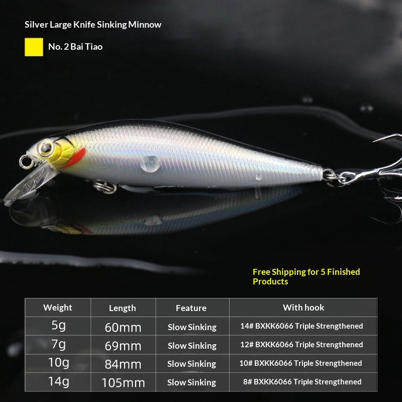Silver Big-Knife Minnow Lure Bait For Shore Fishing