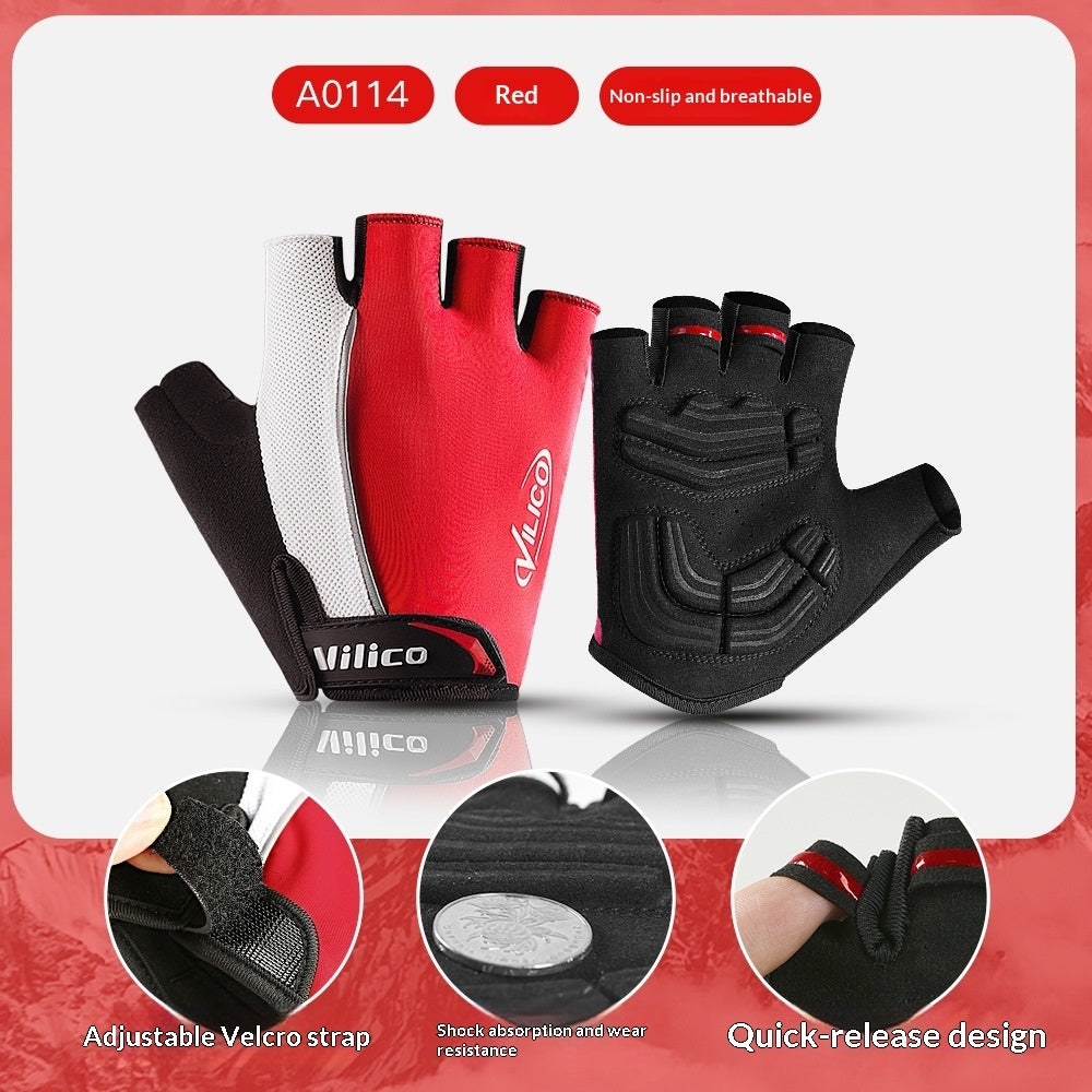 Anti-slip Unisex Road Bike Half-finger Gloves