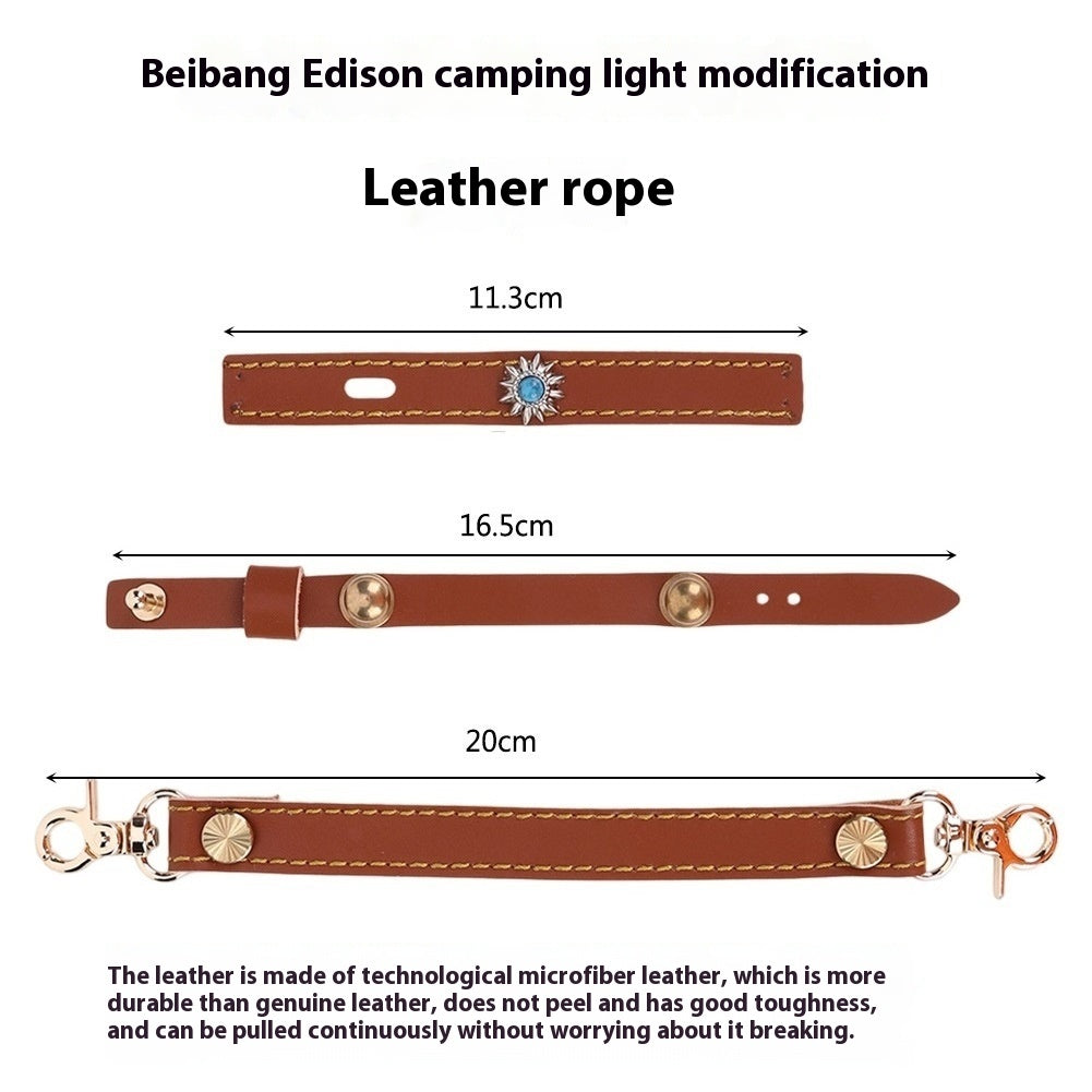 Leather Hang Rope 3-piece Lantern