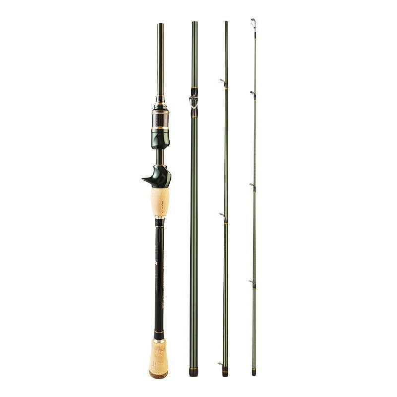 Carbon Spinning Rod With Pistol Grip  Portable Sectioned Fishing