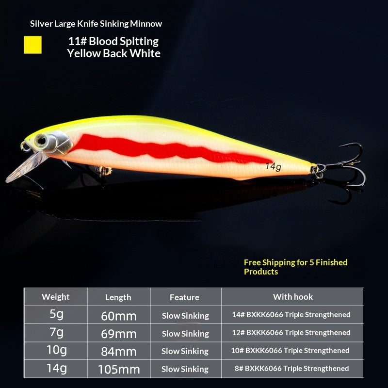 Silver Big-Knife Minnow Lure Bait For Shore Fishing