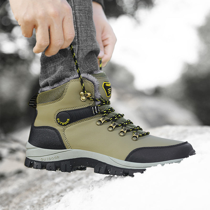 Plush Ankle Boots Hiking Lace-up Shoes