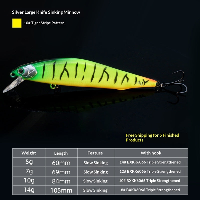 Silver Big-Knife Minnow Lure Bait For Shore Fishing