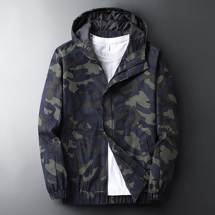 Men's Hooded Camouflage Printed Jacket
