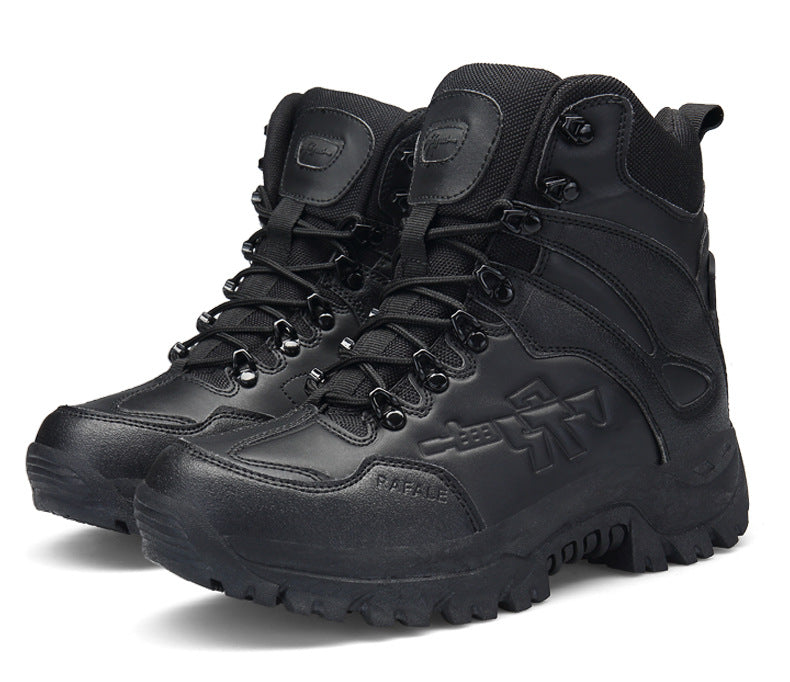 Men's Sand Color High-top Hiking Boots
