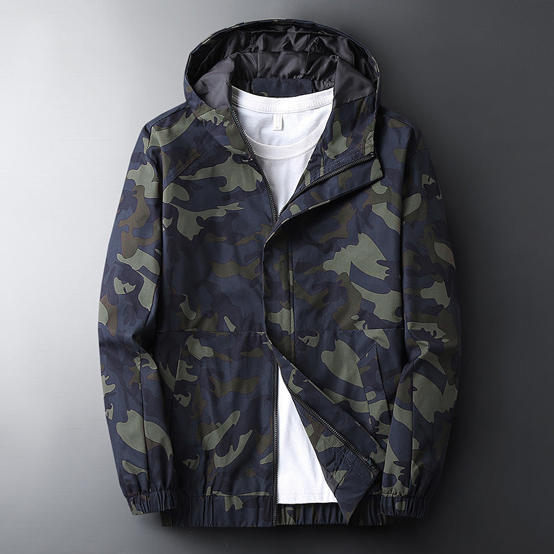 Men's Hooded Camouflage Printed Jacket