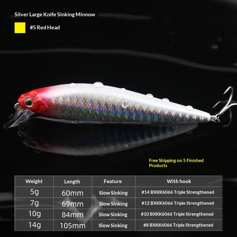 Silver Big-Knife Minnow Lure Bait For Shore Fishing
