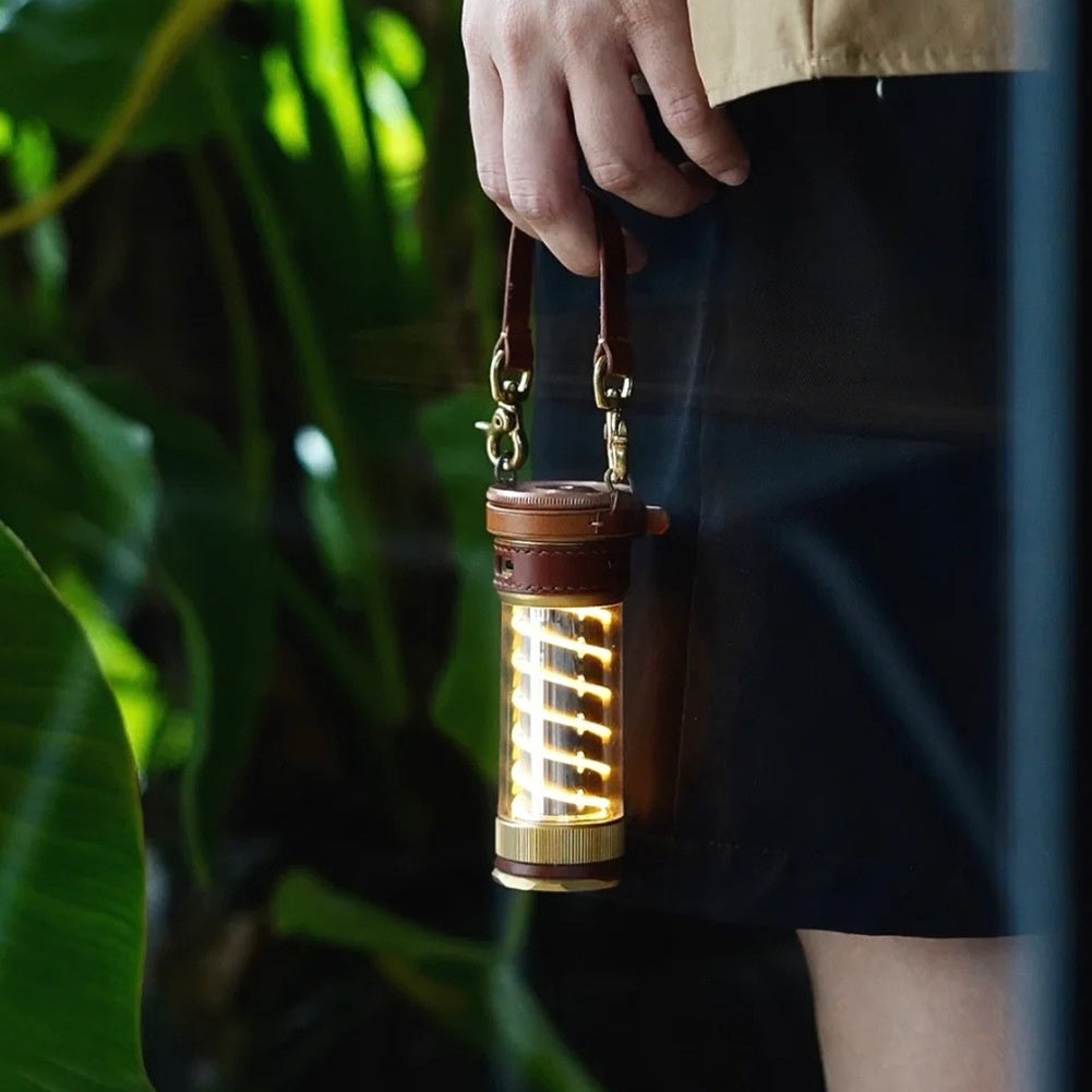 Leather Hang Rope 3-piece Lantern